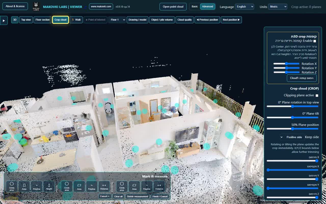 Crop point clouds