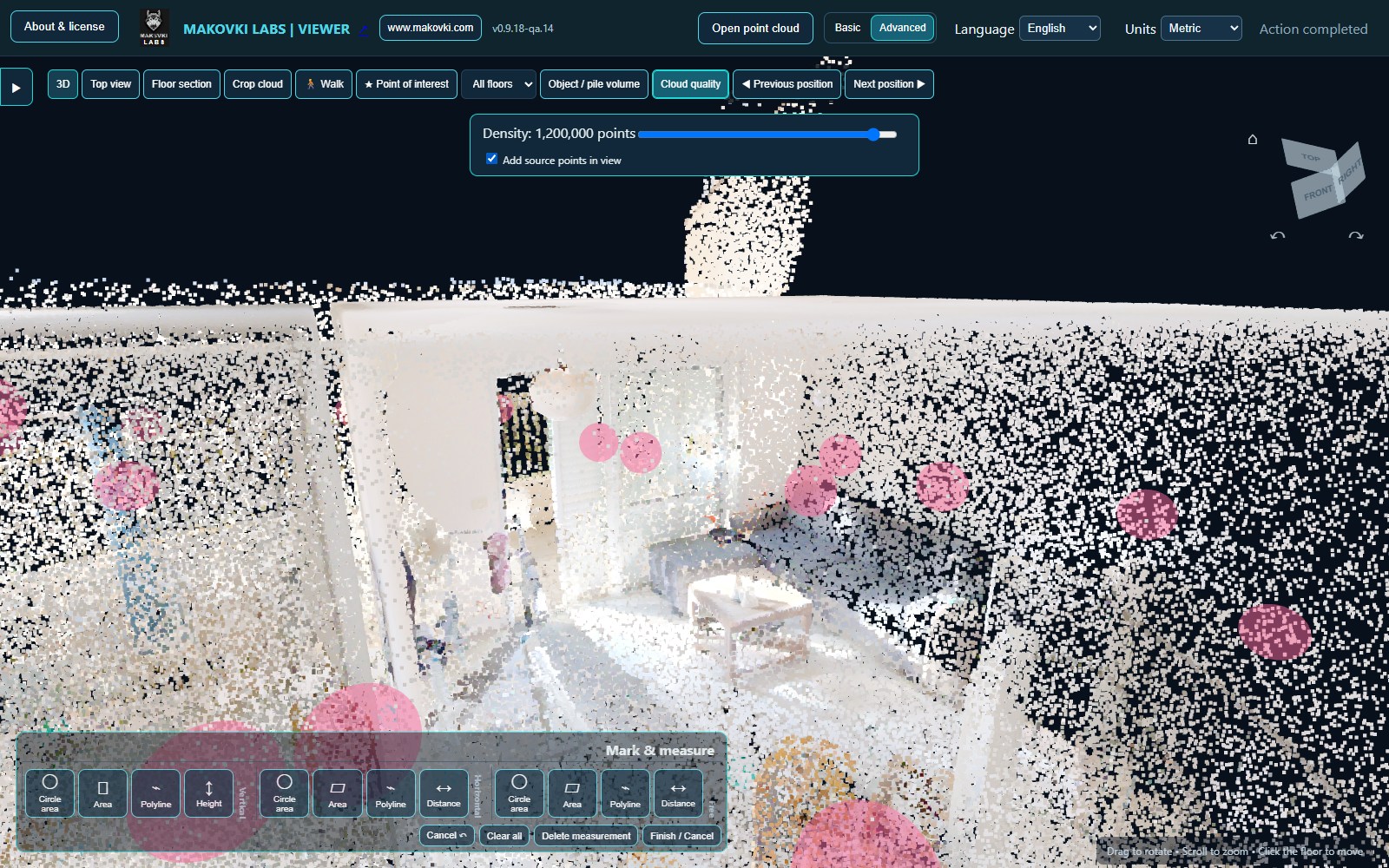 3D point-cloud workspace